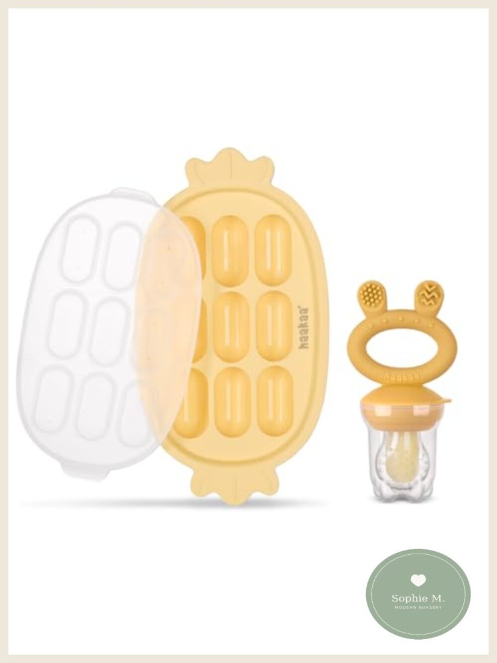 Baby Fruit Food Feeder & Silicone Nibble Tray Combo BPA Free